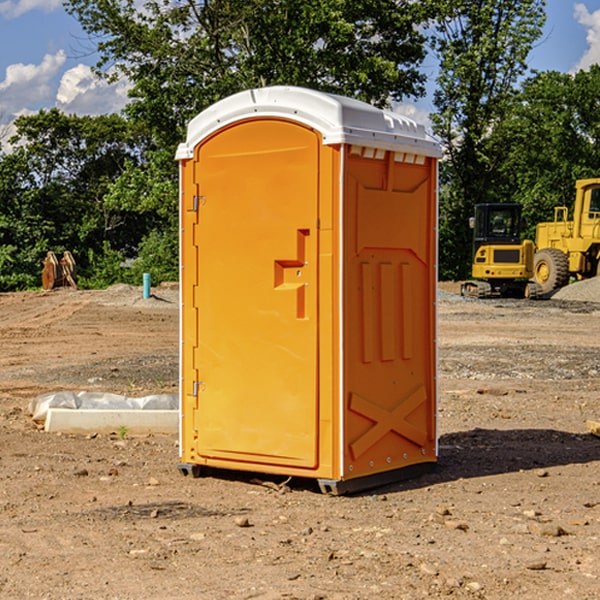 can i customize the exterior of the porta potties with my event logo or branding in Harrison